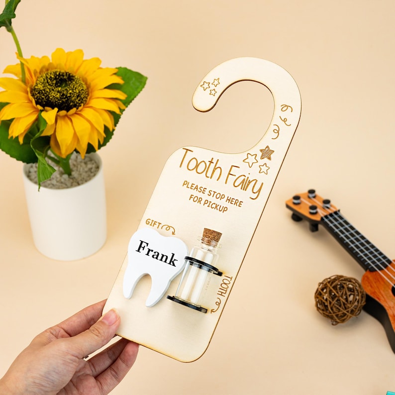 Personalized Tooth Fairy Door Hanger: Wooden Tooth Collector - Etsy