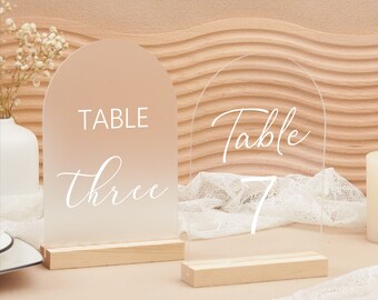 Números de mesa, letreros de mesa de acrílico esmerilado, números de mesa de acrílico boda, decoraciones de mesa de boda, números de mesa, decoración de boda, regalo de boda