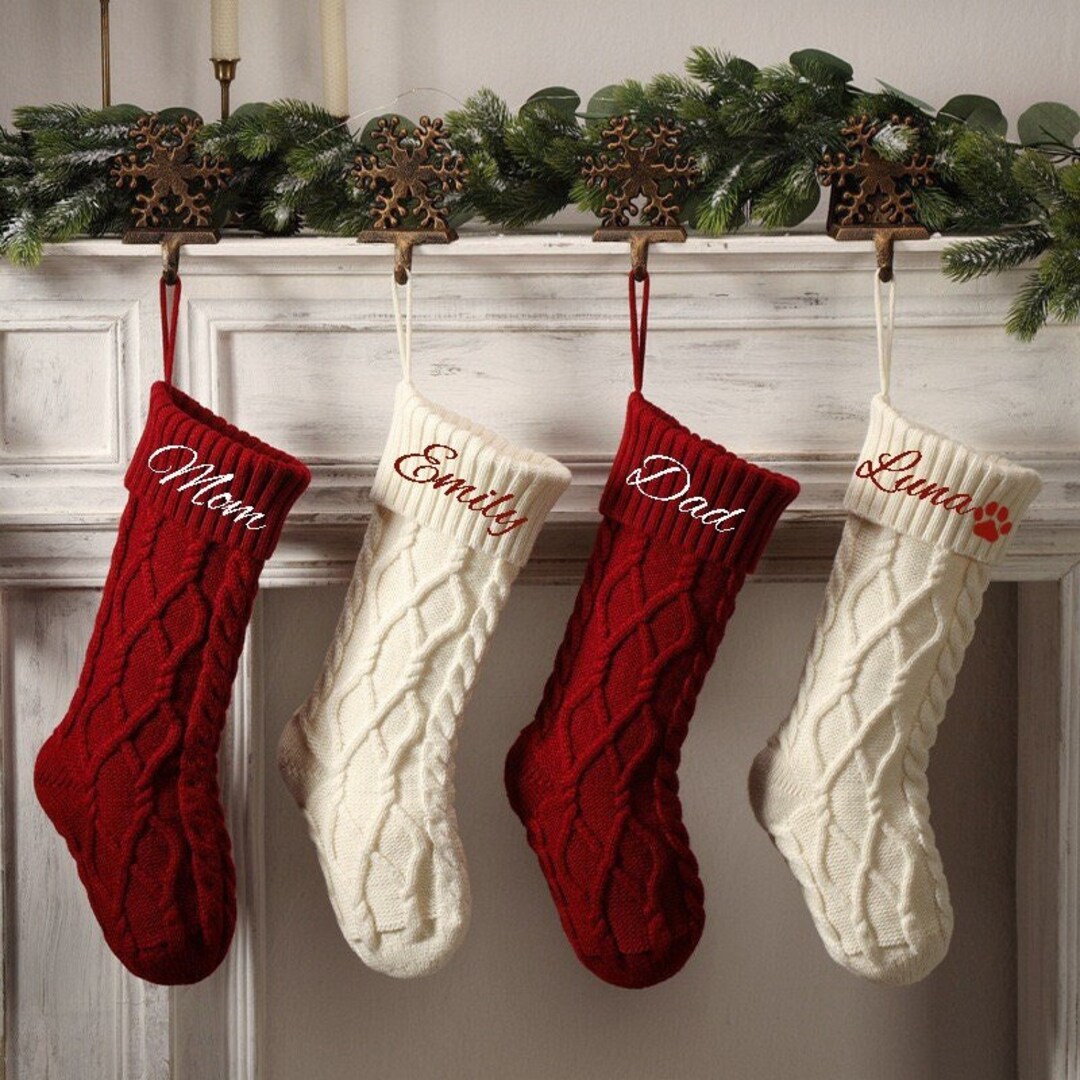 Personalized Family Christmas Stockings,embroidered Christmas Stocking