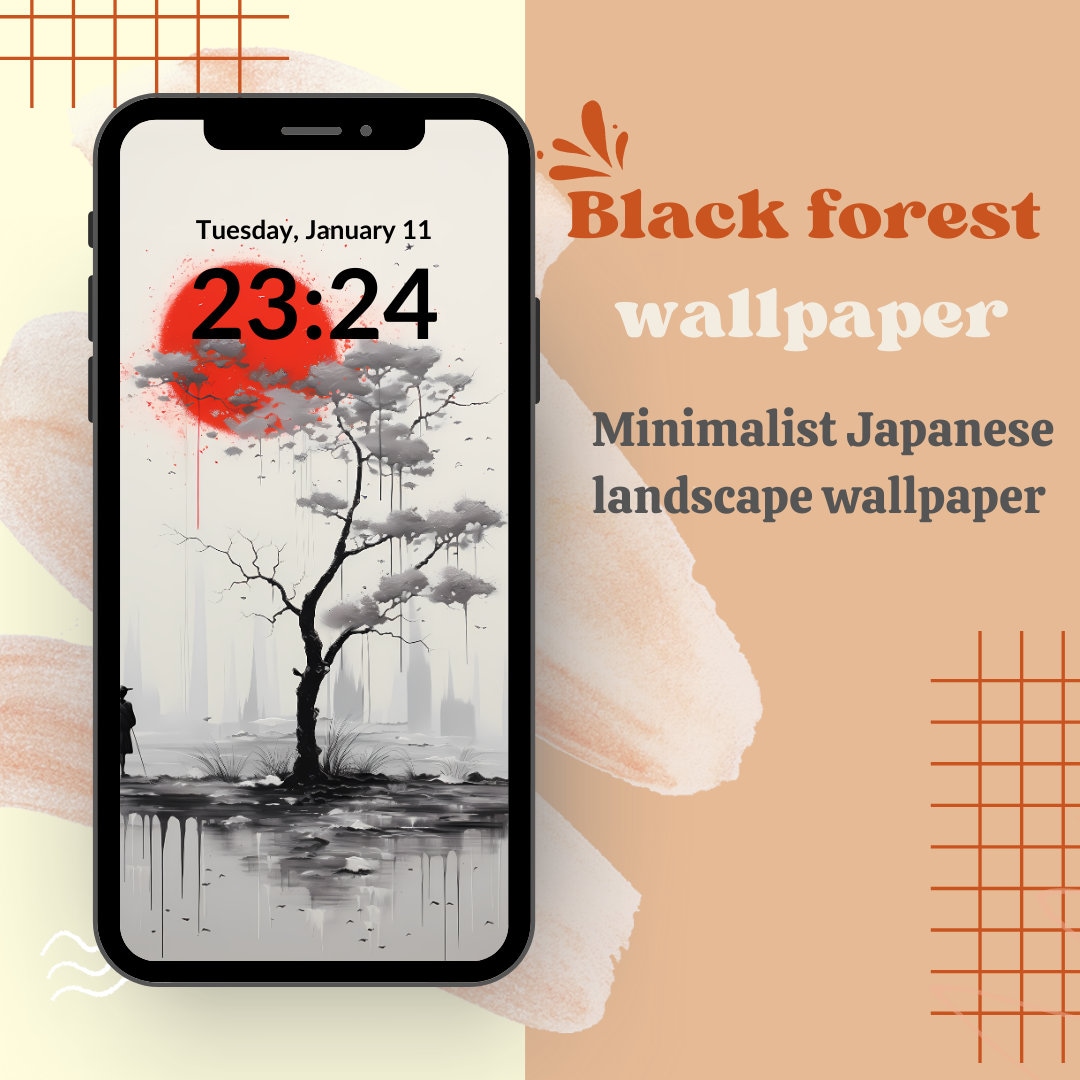 Minimalist Phone Wallpaper Black Forest Wallpaper - Etsy