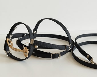 Snaffle Bridle +reins for Hobby horse black for hobby horse hh