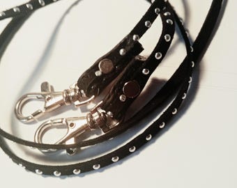 Handmade Hobby Horse Reins –Tack with Rhinestones, 3 Sizes. 3 colors black, brown, white