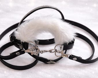 Snaffle Bridle +reins for Hobby Horse black +fur hh bestseller