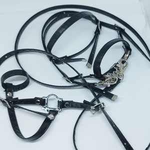 3in1 Breastplate, bridle reins for Hobby Horse black