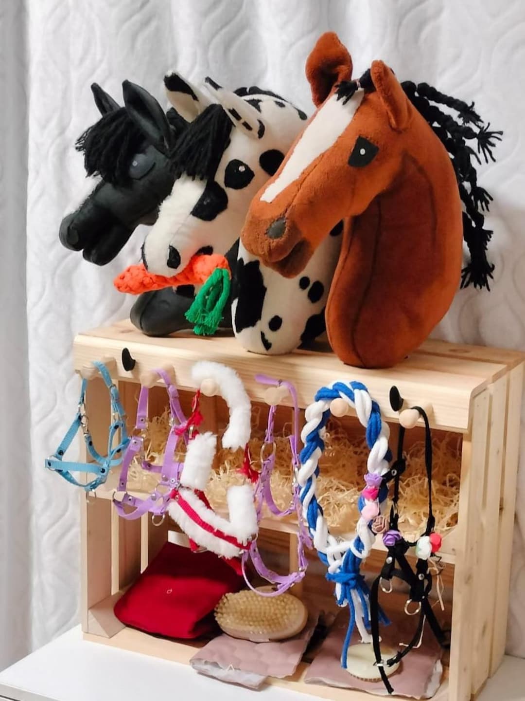 Wooden Stand for 3 Hobby Horse With Accessory Hooks Hh - Etsy