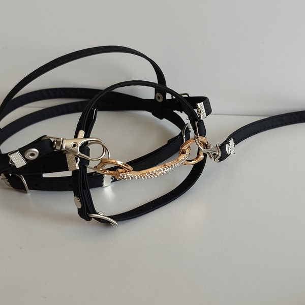 Snaffle Bridle +reins for Hobby horse black for hobby horse hh
