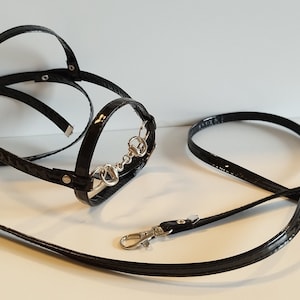 Snaffle Bridle for Hobby Horse + reins, black gloss hh