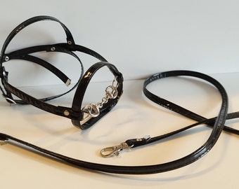 Snaffle Bridle for Hobby Horse + reins, black gloss hh