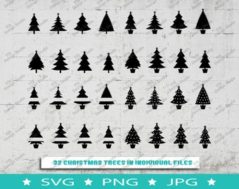 Christmas Tree SVG Bundle, Christmas Tree Svg, Christmas Svg, Christmas Clipart, Christmas Tree Png, Christmas Digital, Pine Tree Svg