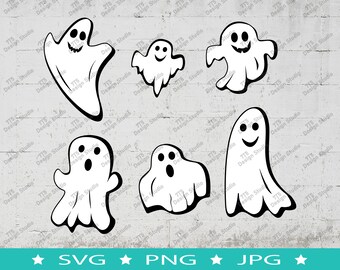 Cute Ghosts SVG Bundle, Halloween SVG, Halloween Ghost Bundle, Cute Ghost Bundle, 6 Cute Ghosts, Cute Ghosts Halloween, SVG Bundle