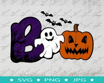 Halloween SVG, Boo SVG, Spooky SVG, Ghost Svg, Pumpkin Svg, Bat Svg, Scary Svg, Png, Svg file for Cricut, Halloween Clipart, Cute Halloween