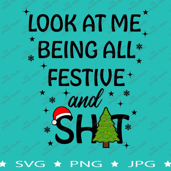 Look at me being all festive Svg, Look at me being all festive Png, Look at me Christmas Svg, Funny Christmas Svg, Adult Christmas Humor Svg