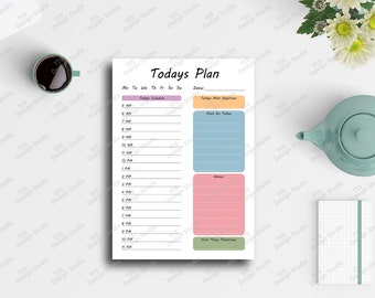 Daily Planner Printable, Minimalist Planner, Productivity Planner, Daily To Do List, Undated Planner, Work Planner, Daily Schedule, A4, A5