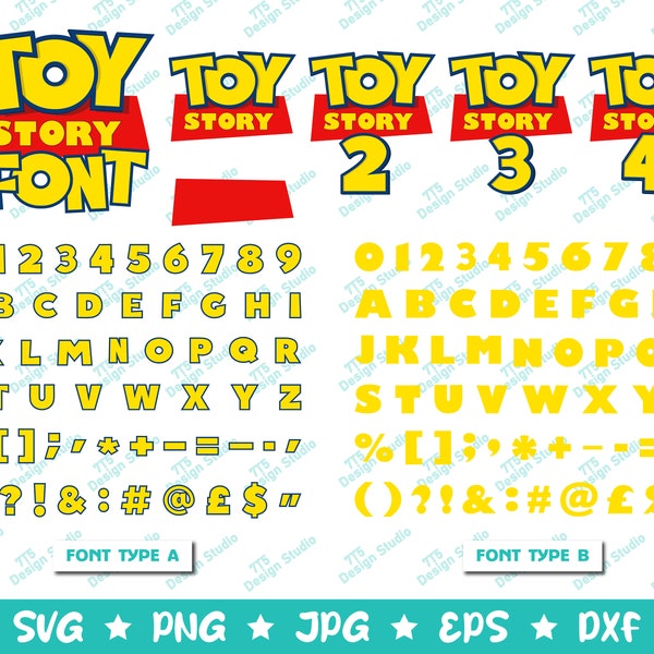 Toy Story Schriftart SVG, Toy Story Buchstaben SVG, Toy Story Alphabet SVG, Toy Story SVG, Toy Story Zahlen SVG, Toy Story Clipart, Toy Story Logo