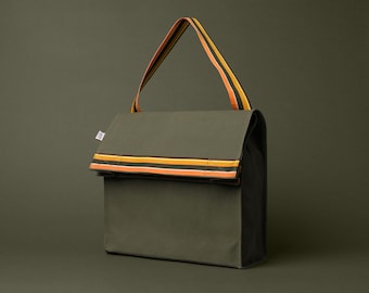 Chic and feminine bicycle bag - Citadelle Khaki and Orange