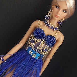 1:6 scale doll     bustier skirt  necklace earrings bracelet for integrity toys. İntegrity toys jewelry. Jewelry for barbie