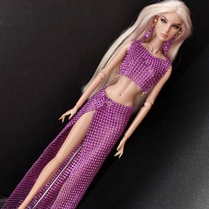1:6 scale doll  bustier skirt earring  for integrity toys. İntegrity toys jewelry. Jewelry for barbie