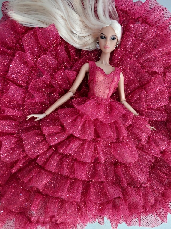 1:6 Scale Doll Dusty Rose Dress & Earrings, Integrity Toys