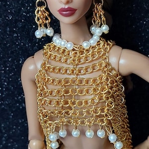 1:6 scale doll bustier earings  crown neclkace for integrity toys. İntegrity toys jewelry. Jewelry for ba