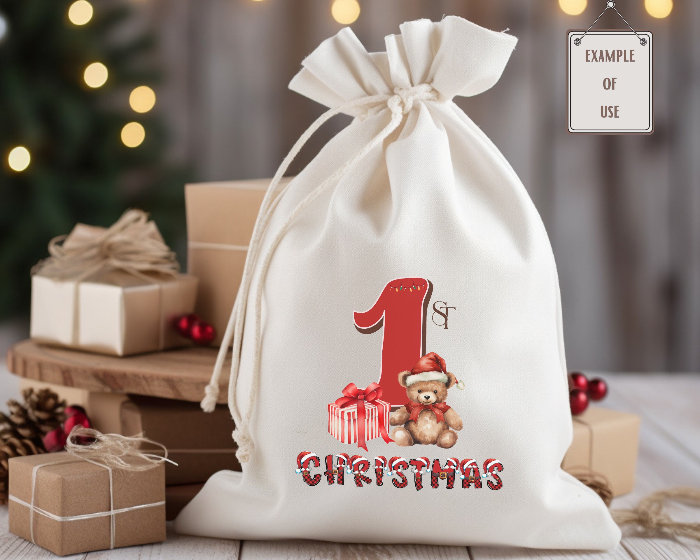 Printable Red My First Christmas Teddy Bear Png/ Christmas Etsy