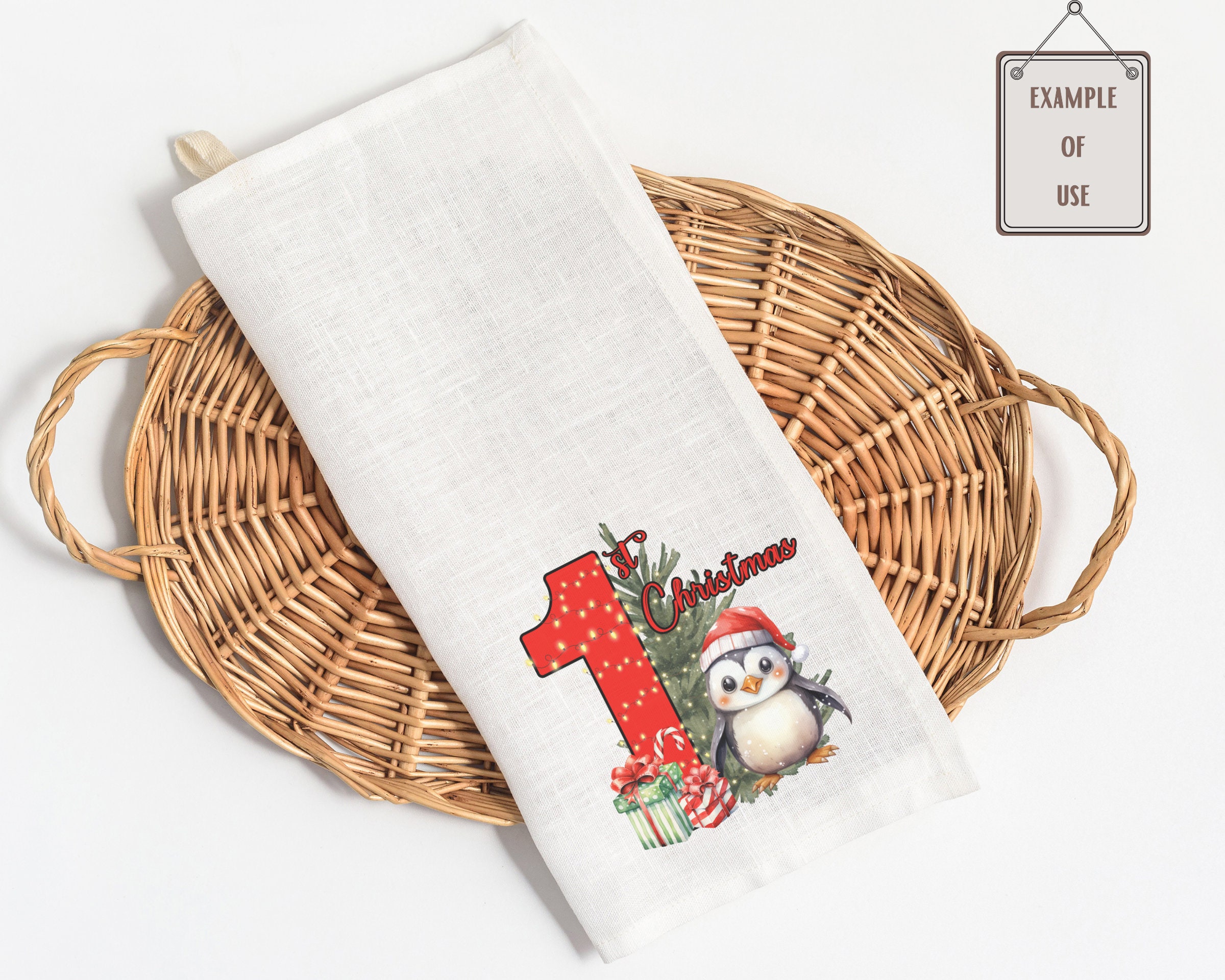 Red My First Christmas Penguin Png/ Baby's 1st Christmas Tree Design ...
