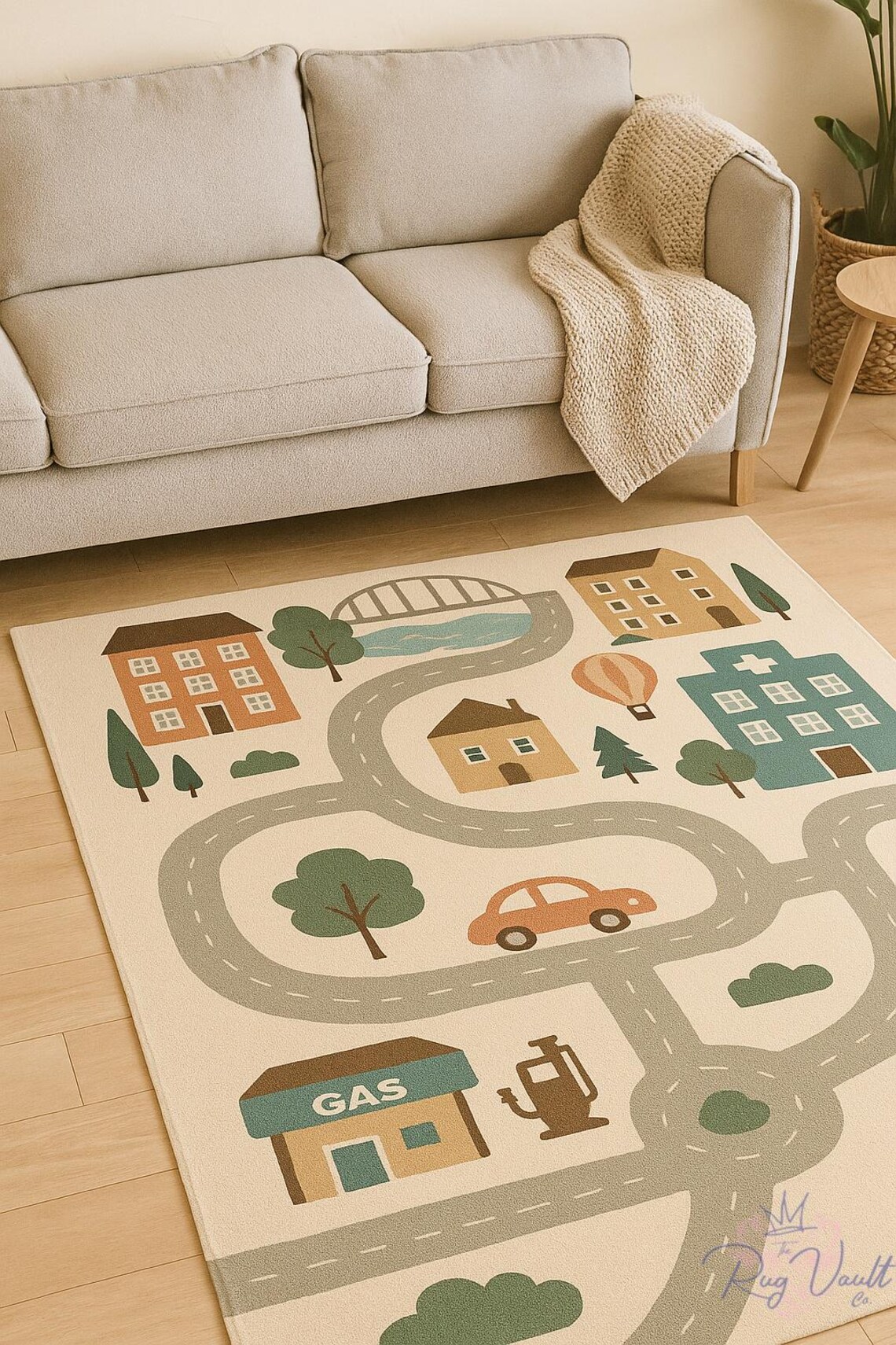 City Road Map Kids Play Rug: Interactive Educational Carpet - Etsy