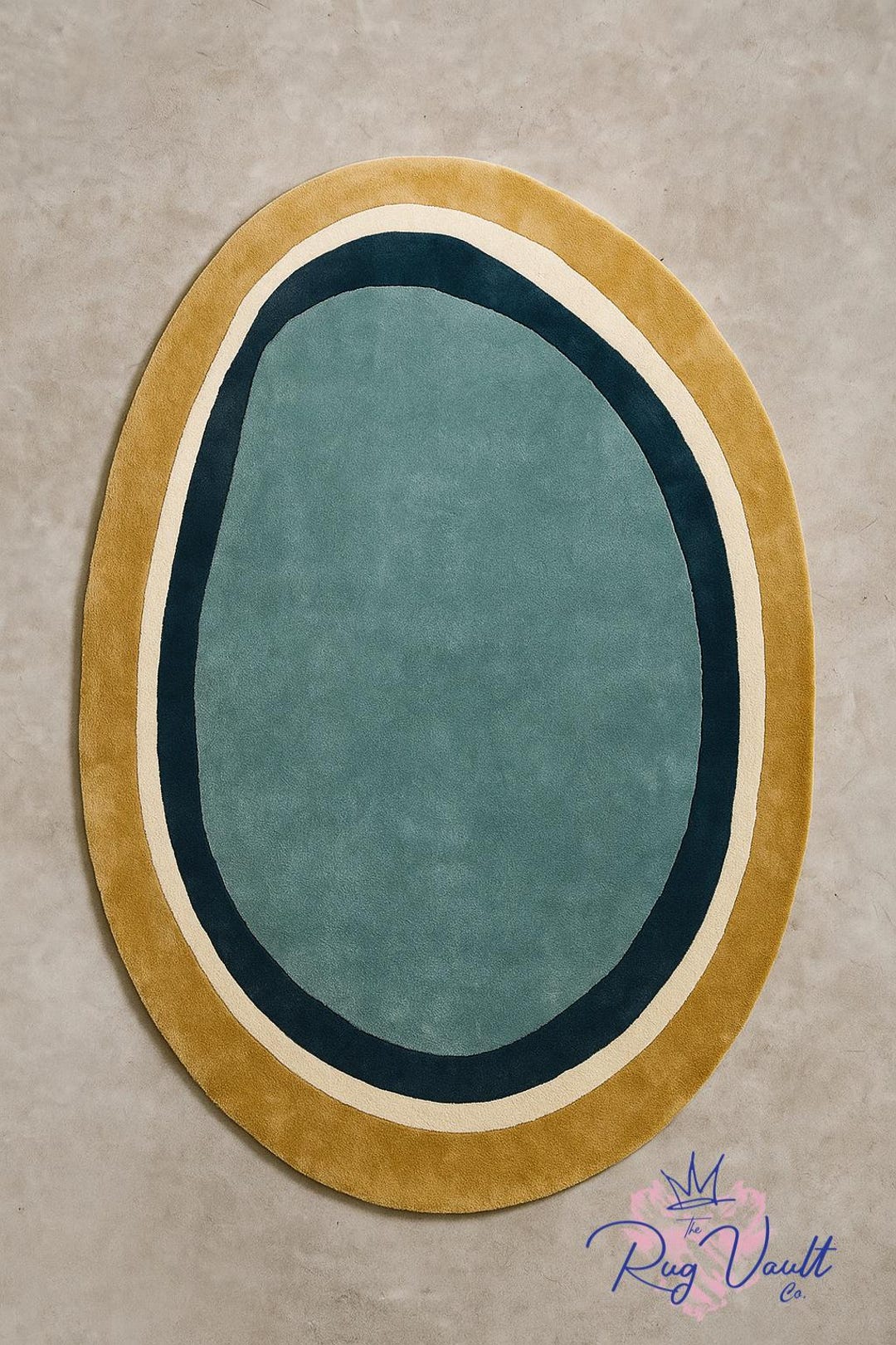 Contemporary Oval Rugs Modern Abstract Oval Wool Rug: Hand-tufted Luxury Area Carpet - Etsy