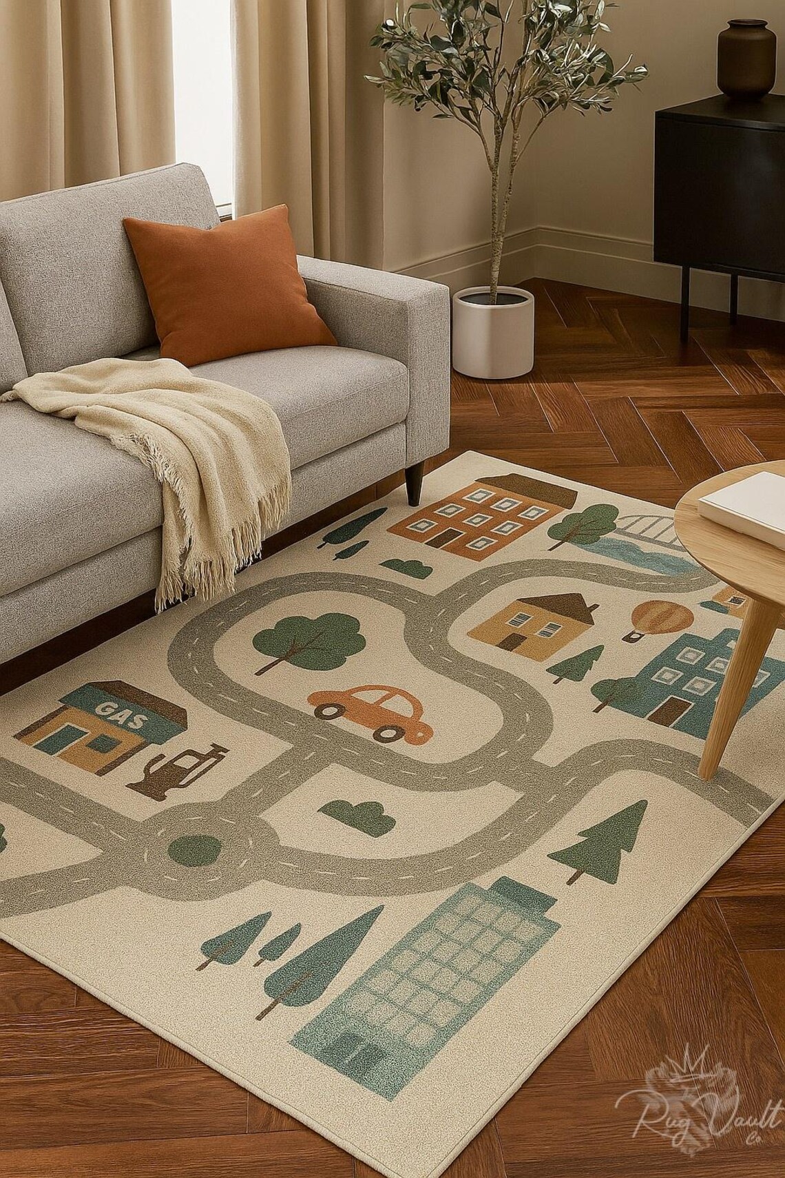 City Road Map Kids Play Rug: Interactive Educational Carpet - Etsy