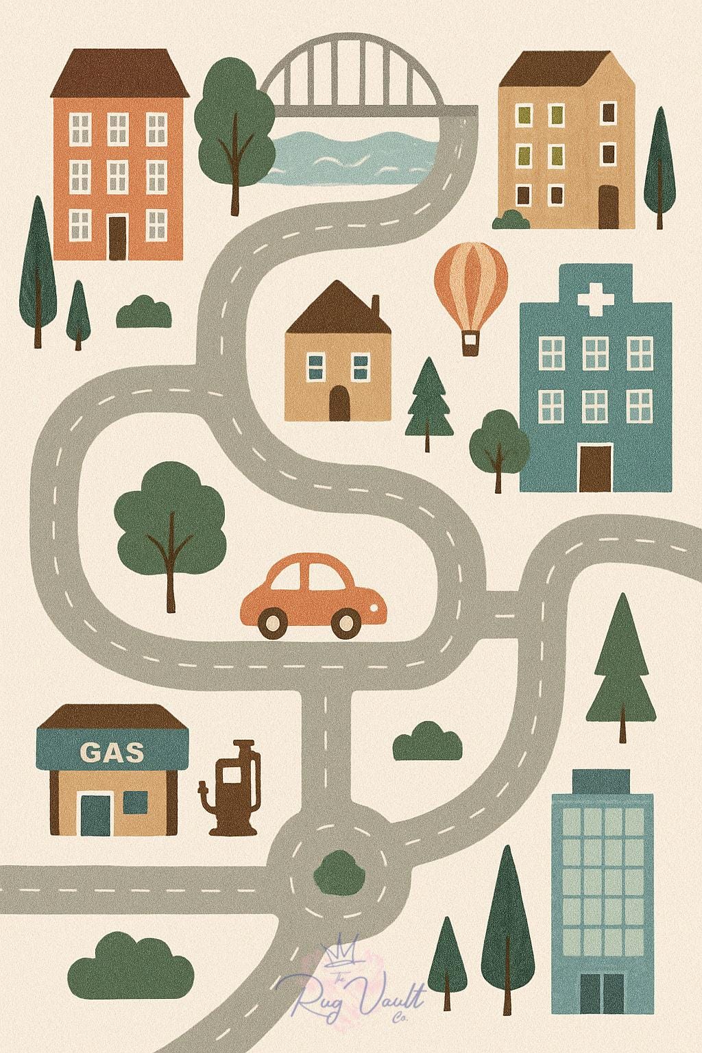 City Road Map Kids Play Rug: Interactive Educational Carpet - Etsy