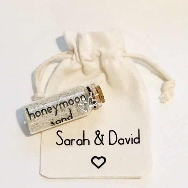 Honeymoon sand bottle. Vacation sand. Holiday essential. Cute bottle and bag. Honeymoon keepsake. Couples Destination sand bottle.