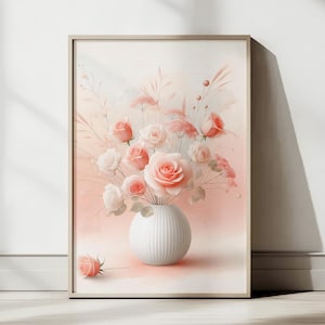Rosen Poster, Rosen Wandkunst, Blumen Poster, Blumen Wandkunst, Blumenmalerei, Blumenzeichnung, Aquarell Rose, Rosenmalerei, Rosenzeichnung
