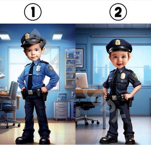 Police Portrait, Custom Police Photo, Police Kid Poster, Personalized Police Portrait from Photo, Police Gift, Police Caricature Drawing