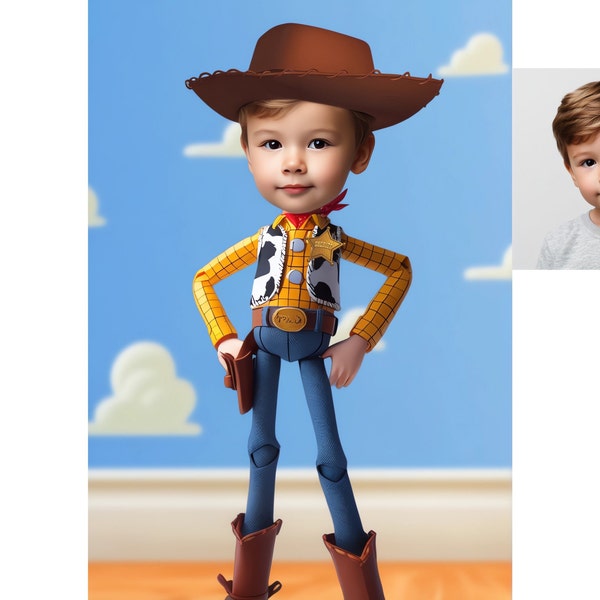 Woody Toy Story Portrait, Woody Toy Story Photo, Custom Woody Caricature, Woody Digital Art, Toy Story Caricature, Toy Story Drawing