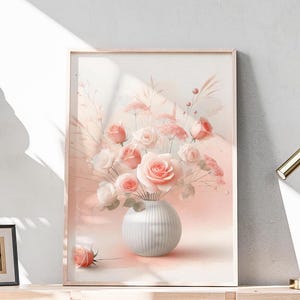Póster de rosas, arte mural de rosas, póster de flores, arte mural de flores, pintura de flores, dibujo de flores, rosa de acuarela, pintura de rosas, dibujo de rosas
