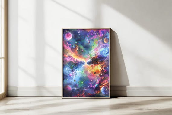 Colorful Galaxy Poster: Abstract Cosmic Wall Art (Digital Download)