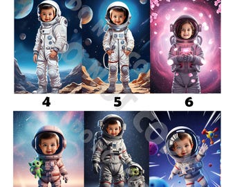 Custom Astronaut Portrait: Personalized Kid's Photo Gift (Digital Product)