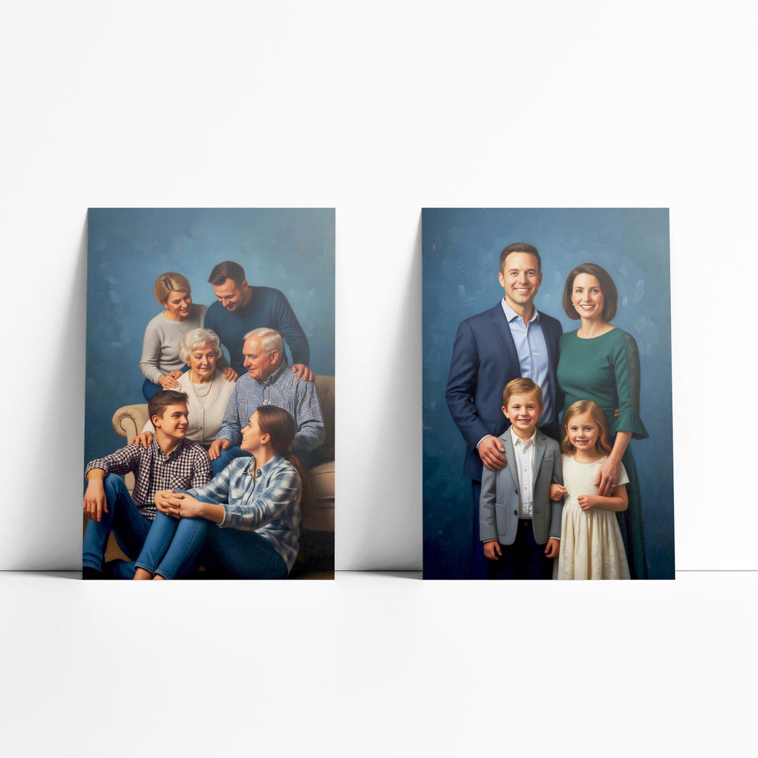 Custom Family Portrait | Personalized Group Portrait | Oil-style ...