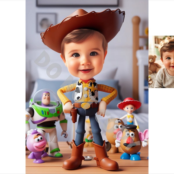 Woody Portrait for Kid, Woody Toy Story for Child, Custom Child Toy story, Toy Story Drawing for Kid, Woody Toy Story Kid Drawing