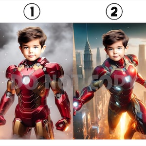 Portrait Iron Man, photo Iron Man personnalisée, dessin Iron Man personnalisé, portrait des Avengers, photo cadeau Iron Man, caricature Iron Man