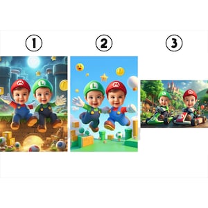 Ritratto di Mario Luigi, Mario Luigi personalizzato, Ritratto del migliore amico, Ritratto personalizzato di Mario, Ritratto personalizzato di Luigi, Poster di Mario Luigi