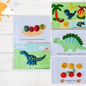 Dinosaur Theme play dough mats