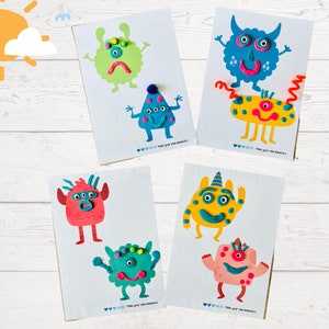 Monster Theme Playdough Mats