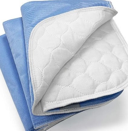 4 Pack 30 x 36 Washable Bed Pads/Reusable Incontinence Underpads Ideal for  Children and Adults Wholesale Incontinence Protection/Blue Cloth Chucks Bed