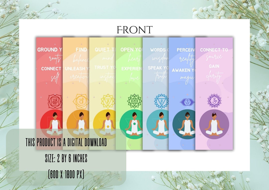 7 Chakras Digital Bookmark Digital Printables - Etsy