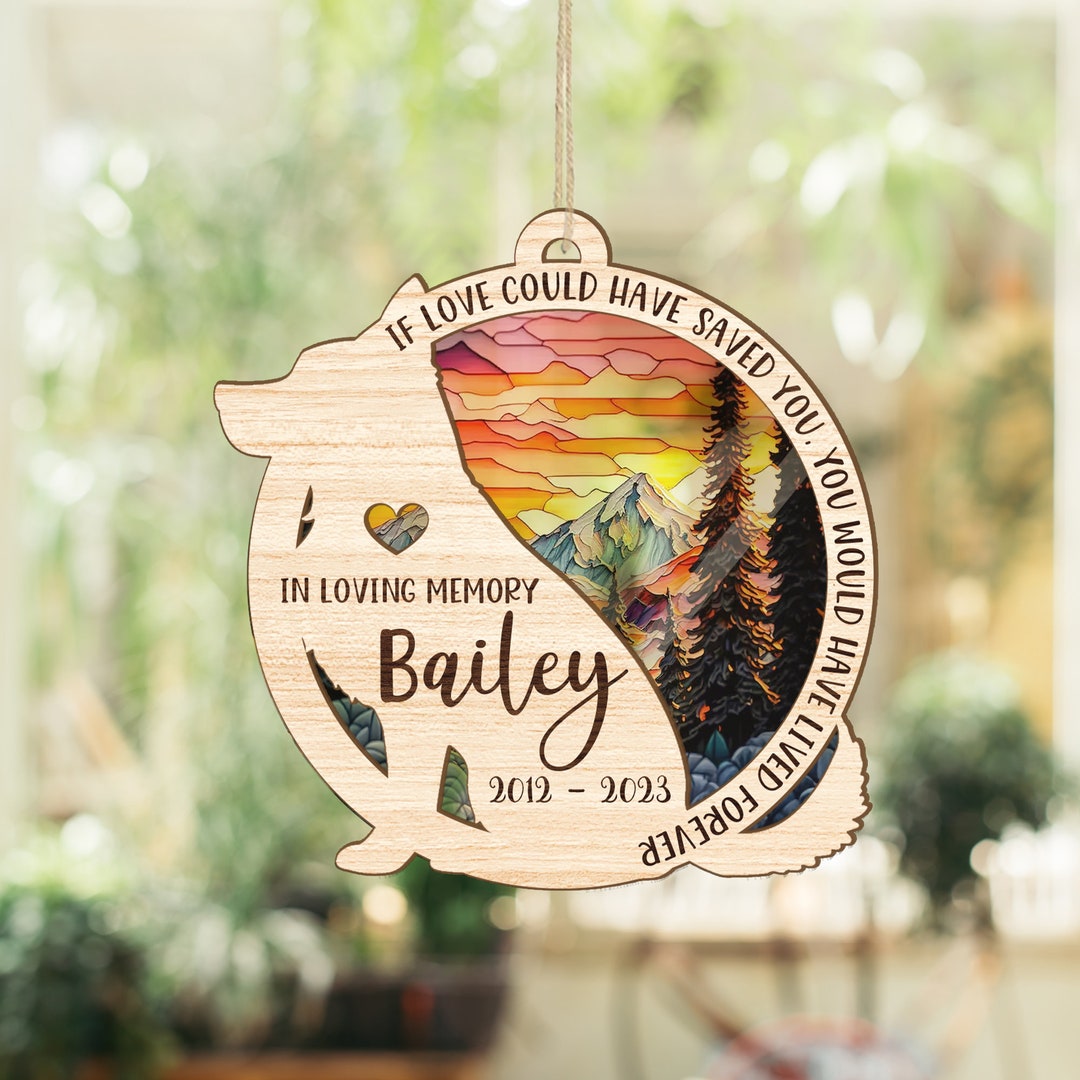 Personalized Pet Memorial Suncatcher Pet Loss Suncatcher Dog Etsy