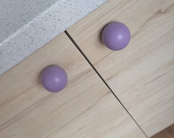 Round purple knob for furniture doors I Round shape I More colors and sizes