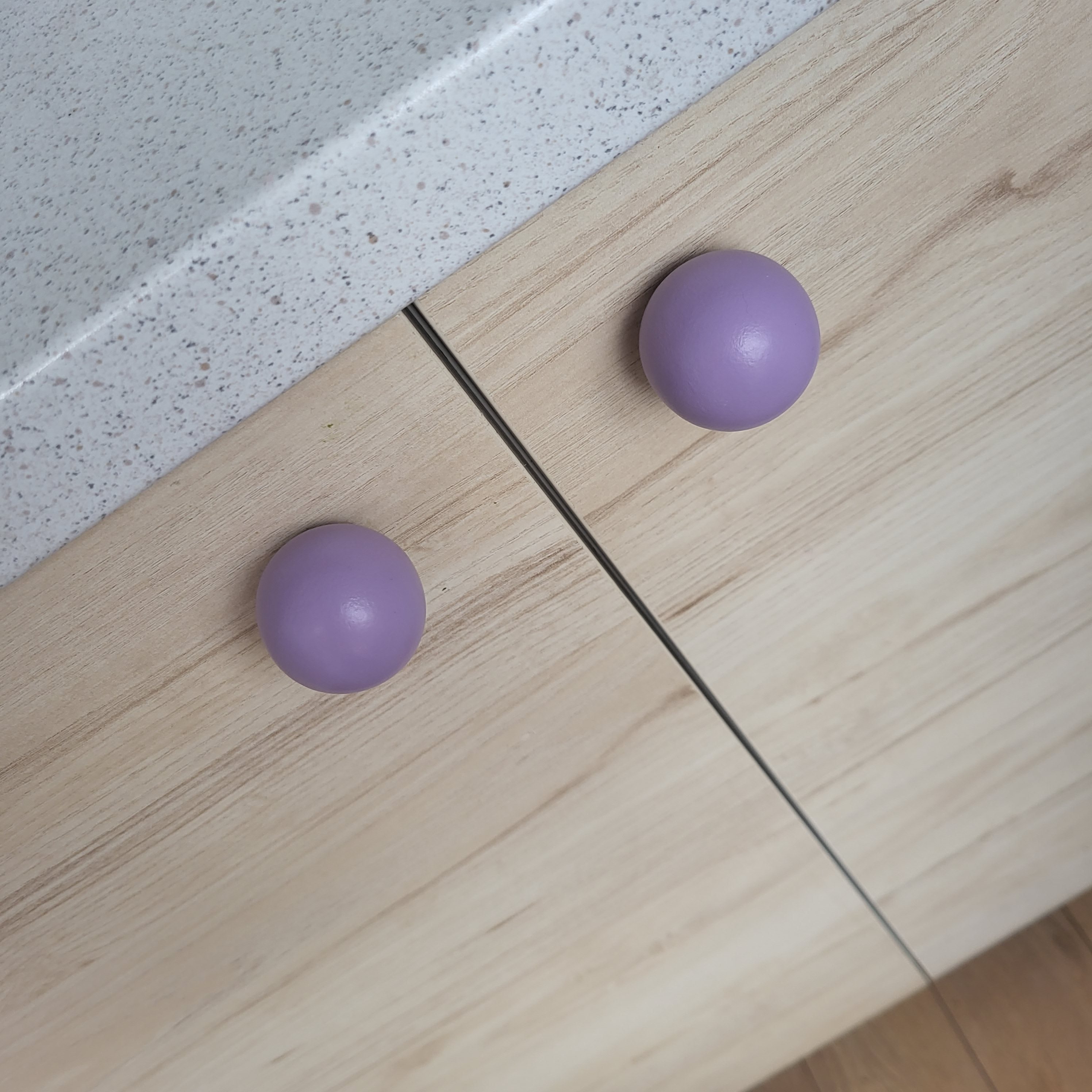 Round Purple Cabinet Knob: Playful Furniture Hardware