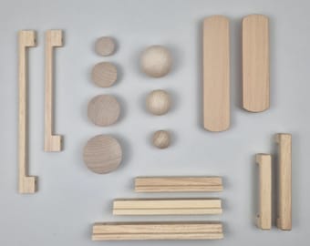 Unpainted Wood Furniture Knobs and Pulls: DIY IKEA Hacks