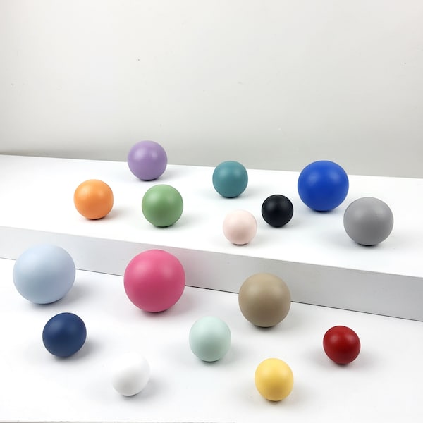 Kids colorful round cabinet knobs for nursery, children's room furniture decor