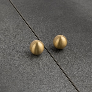 Solid Brass Round Cabinet Knob: Brushed or Glossy Finish